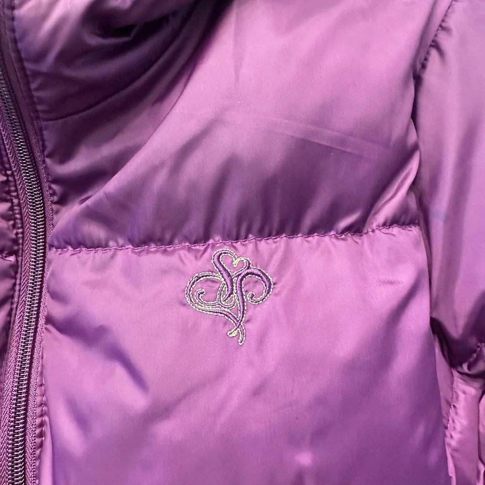Southpole Kids Purple Hooded Puffer Jacket Quilted‎ Zip Up Winter Coat Logo